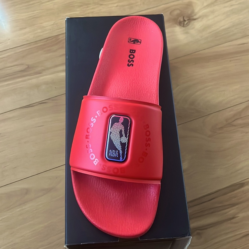 Men’s Hugo Boss NBA Red sandals size 12